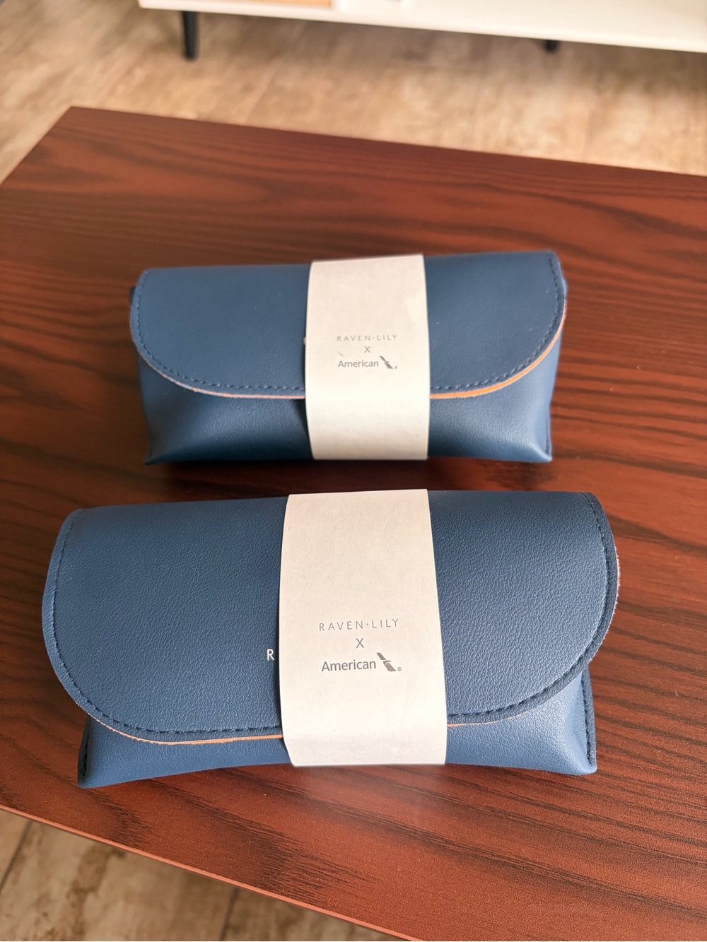 Raven + Lily Blue Leather Sunglass Case Duo